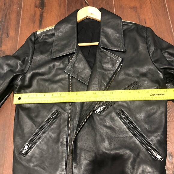 Free People x Pierre Rioufol Sun Shining Leather Jacket Moto Black Size L NWOT - Picture 10 of 16